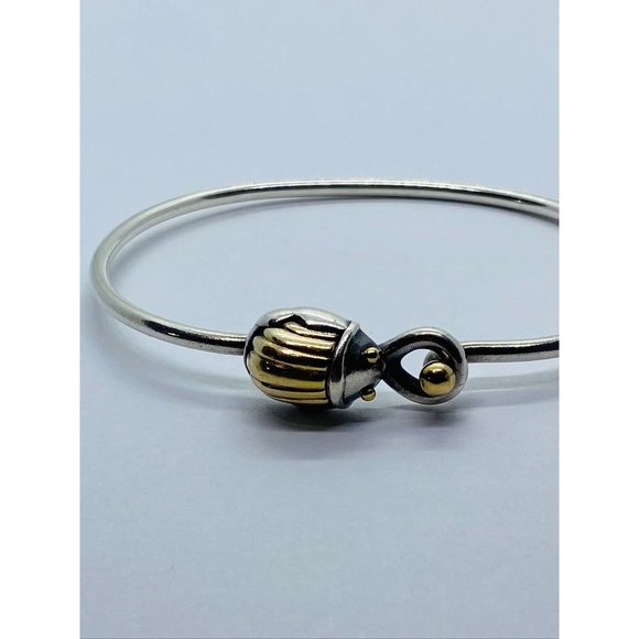 Tiffany & Co. Sterling Silver 18K Yellow Gold Scarab Hook & Eye Bracelet - Picture 2 of 9